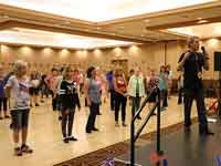 Michael Barr teaching in the Main Ballroom at Pikes Peak Line Dance ... or Bust - July 2016.